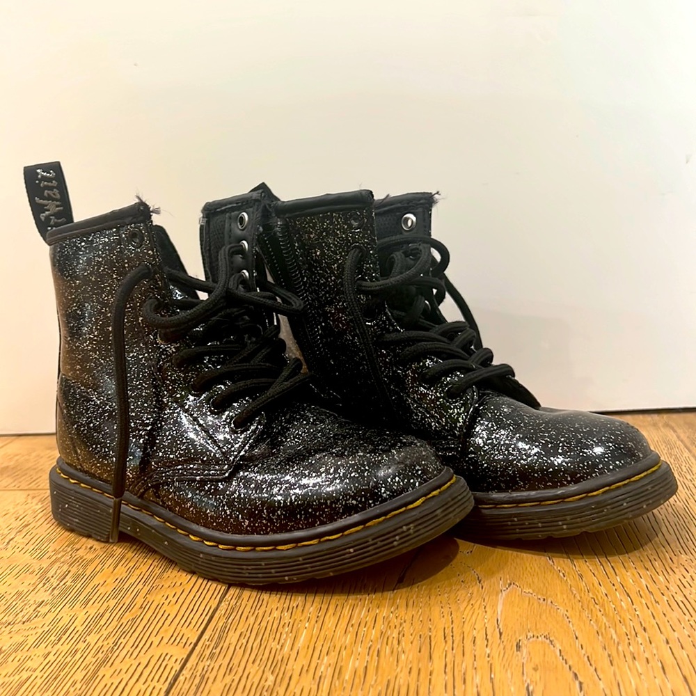 Kids Black Sparkle Dr Martens - Size 11